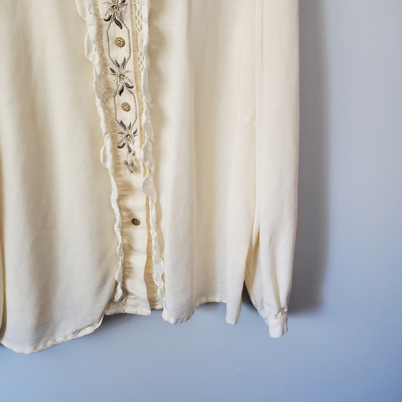 Vintage Your sixth sense oversized boho linen blend blouse - Picture 8 of 11